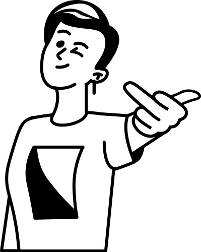 Doodle man character show middle finger gesture Vector Image