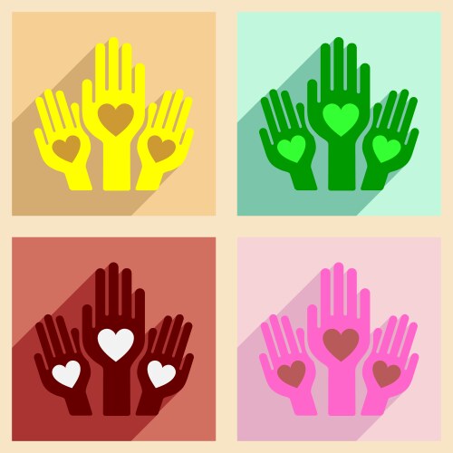 Flat with shadow concept and mobile application vector image