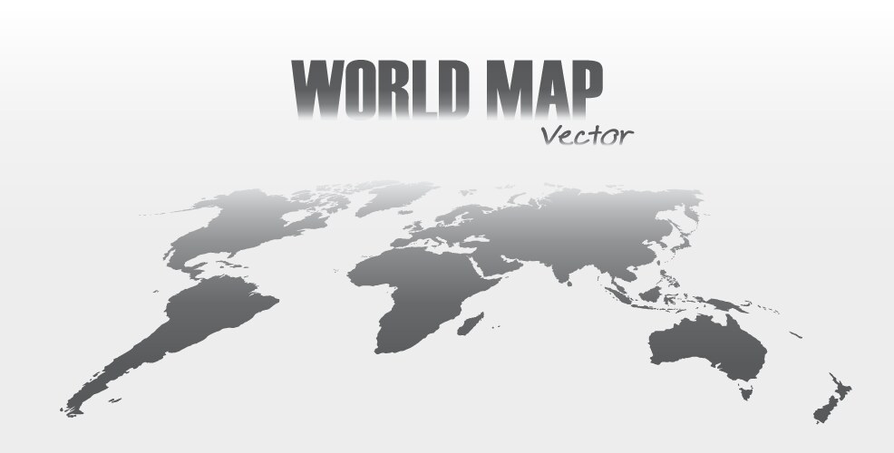 Gray world map on white background Royalty Free Vector Image