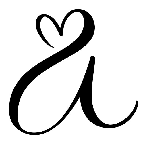 Handwritten heart calligraphy monogram alphabet Vector Image