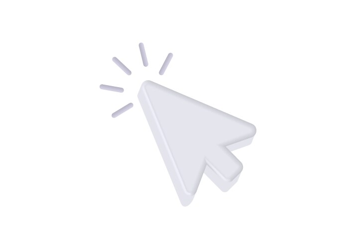 White arrow cursor with click effect vector image