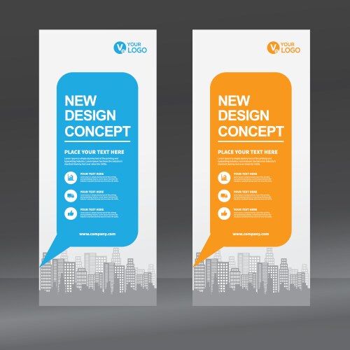 roll up banner vertical design template vector image