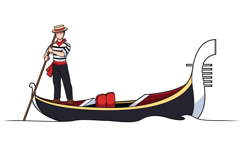 gondolier on white vector image