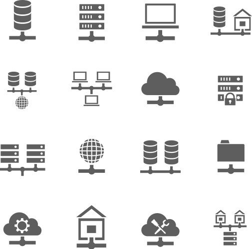 Server Data Icons - Hosting & Databases vektorbild