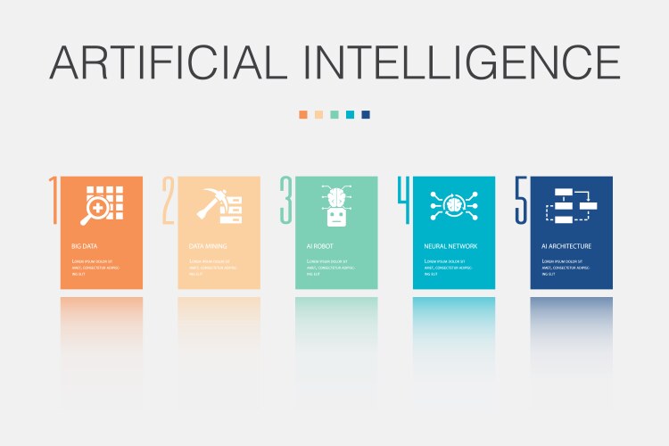 Big data mining ai robot neural network vector image