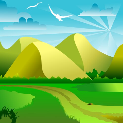 Forest landscape scene icon Royalty Free Vector Image