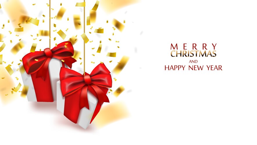 merry christmas and happy new year background vector