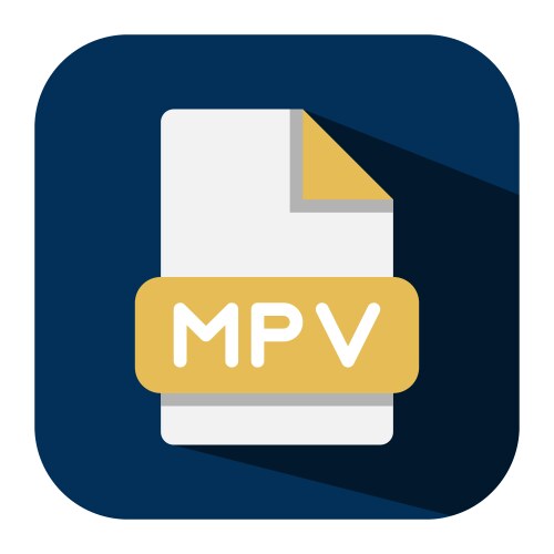 Mpv file type flat icon neat and versatile vector image