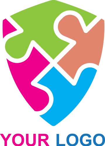 Puzzle brain logo icon Royalty Free Vector Image