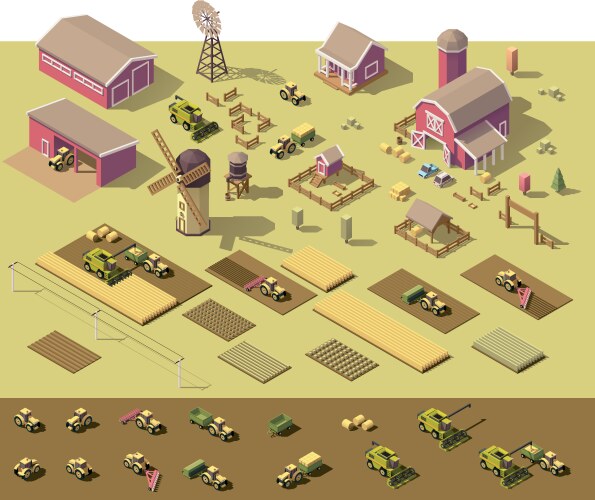 Isometric agricultural concept Royalty Free Vector Image