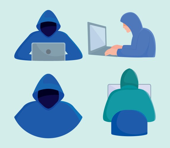 Hacker and computers vector image