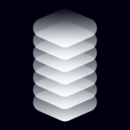 Multitier tiered layered stack block lot database vector image