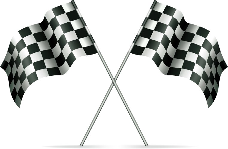 Realistic detailed 3d checkered racing flag Vector Image