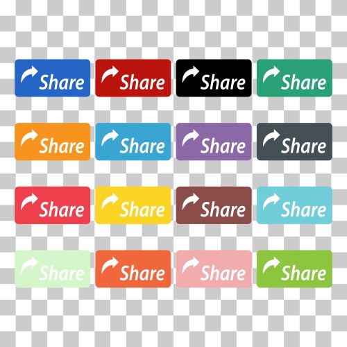 Set of share click button icon modern web sign vektorbild