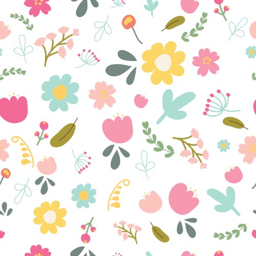 spring or summer flower blooming garden seamless vector image