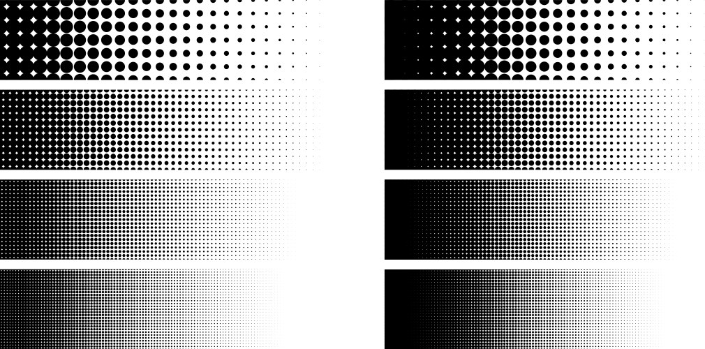 Gradient halftone pattern set dots vector image