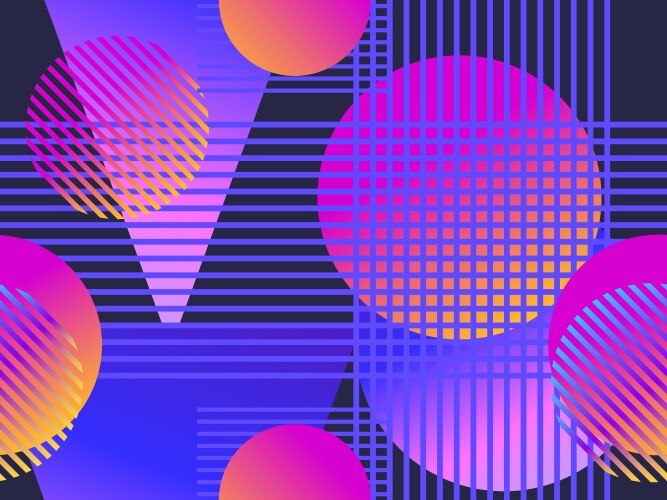 Seamless pattern with geometric objects vector image