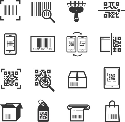 Qr code icons set Royalty Free Vector Image - VectorStock