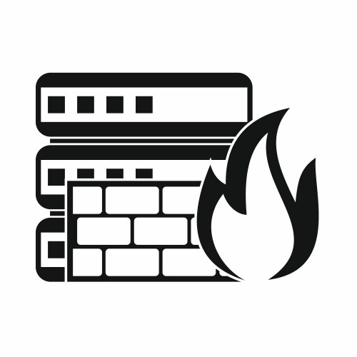 Database and firewall icon simple style vector image