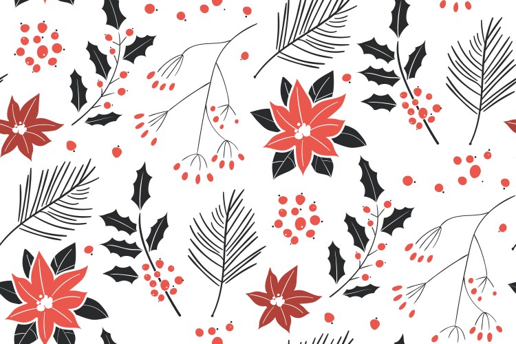 Merry christmas happy new year seamless pattern Vector Image