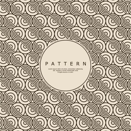 Retro zig zag circle line abstract pattern vector image