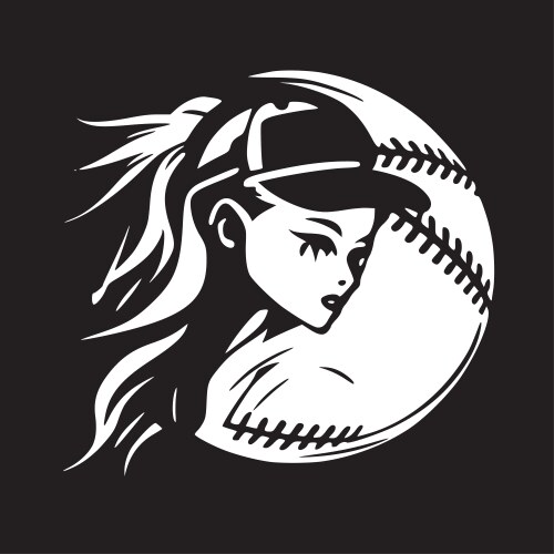 Softball - minimalist and flat logo Vector Image
