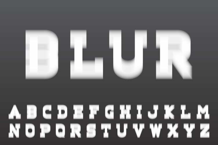 Blur font - creative english alphabet vector image