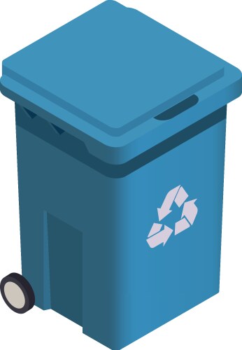 Isometric garbage bin vector image