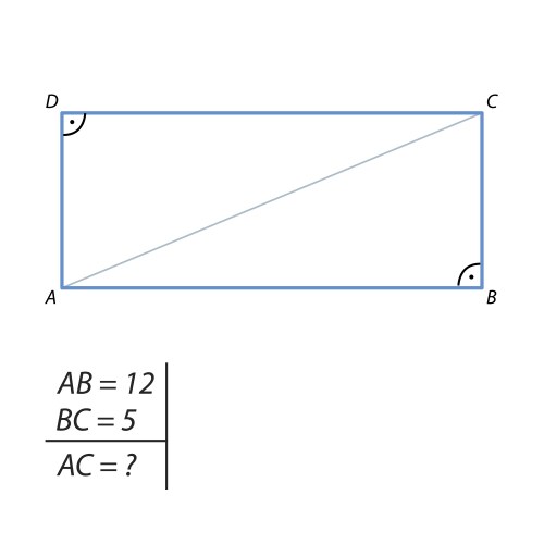 Task of finding a diagonal rectangle vector image