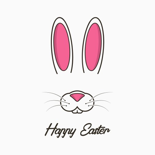Happy easter rabbit white cute bunny Royalty Free Vector