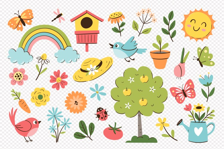 Spring stream Royalty Free Vector Image - VectorStock