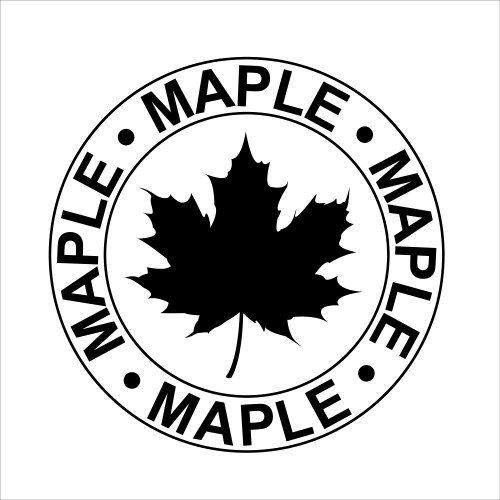 Print with the image of a maple leaf design vector image