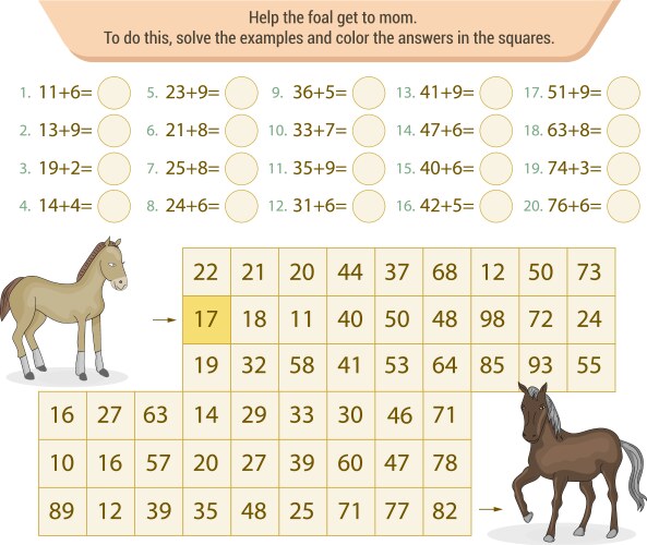 Math game for children find the meaning Royalty Free Vector
