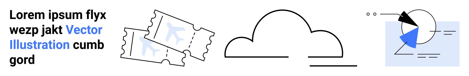 Ticket pair cloud and abstract chart with text vector image