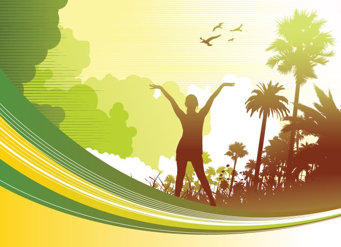 Tropical grunge background Royalty Free Vector Image