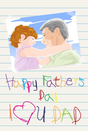 Fathers day card vector image