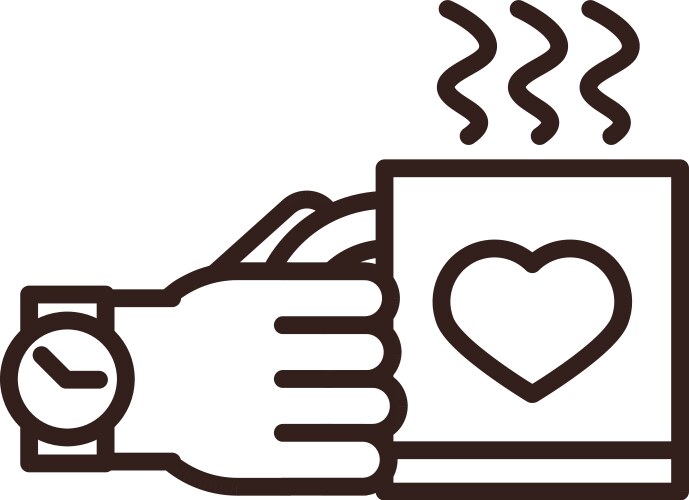 Happy fathers day hand with watch and coffee cup vector image