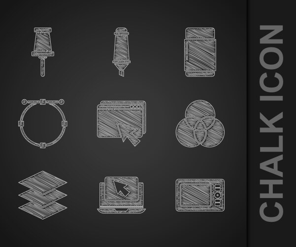 Set web design and development laptop cursor vector image