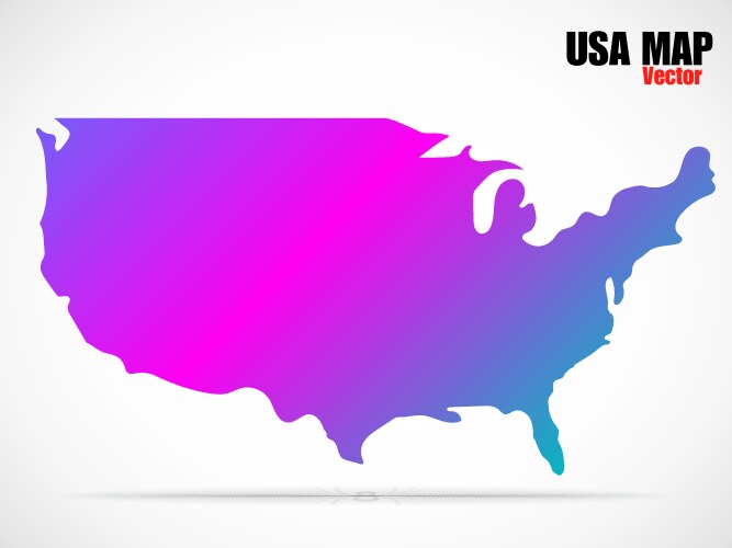 Usa map isolated on white background outline Vector Image
