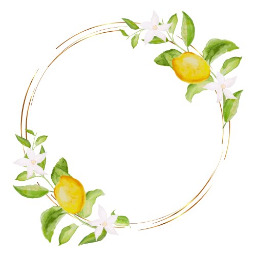 Lemon Watercolor Frame vector image