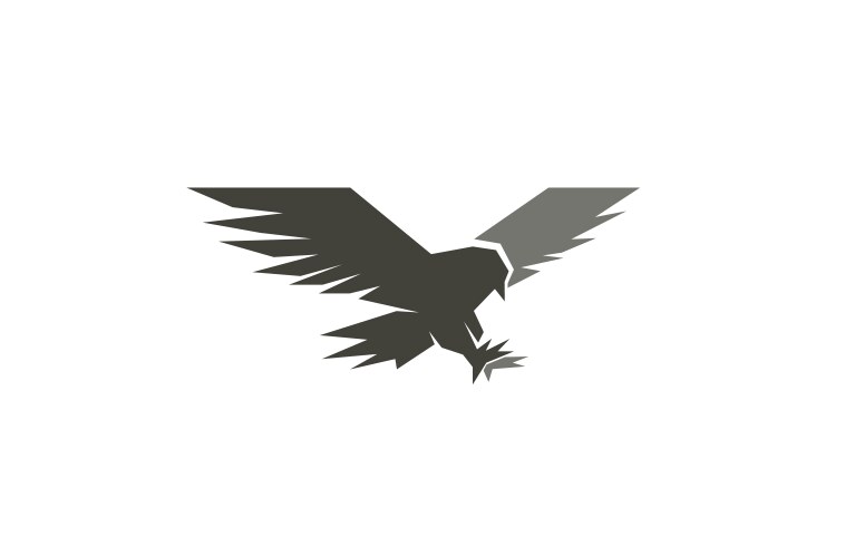 Creative flying golden eagle logo Royalty Free Vector Image