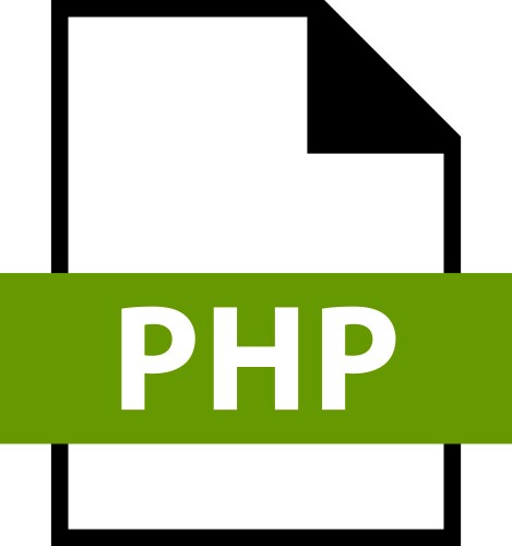 File name extension php type vector image