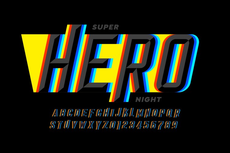 superhero style comics font vector image