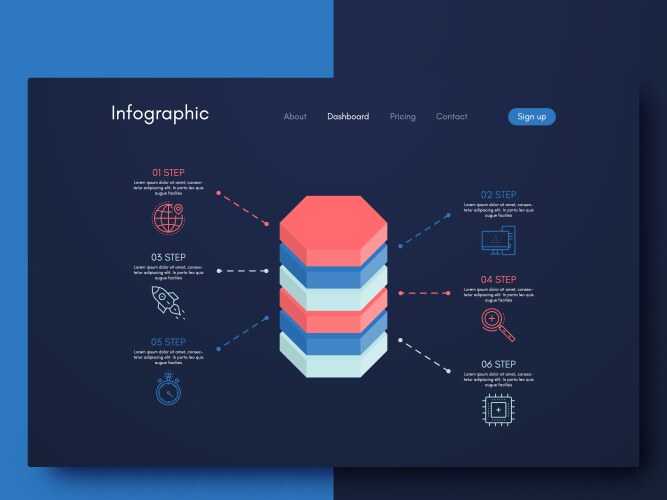 Graphic infographics template for creating mobile vector image