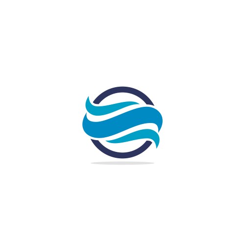 Water wave abstract ocean logo Royalty Free Vector Image