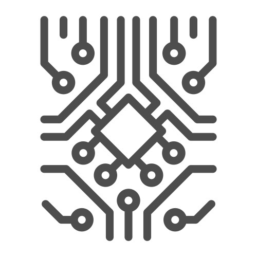 Analog processor circuit with diode and microchip vektorbild