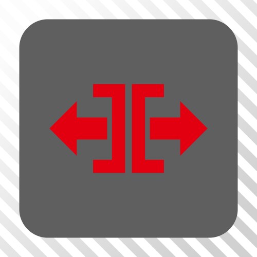Divide horizontal direction rounded square button vector image