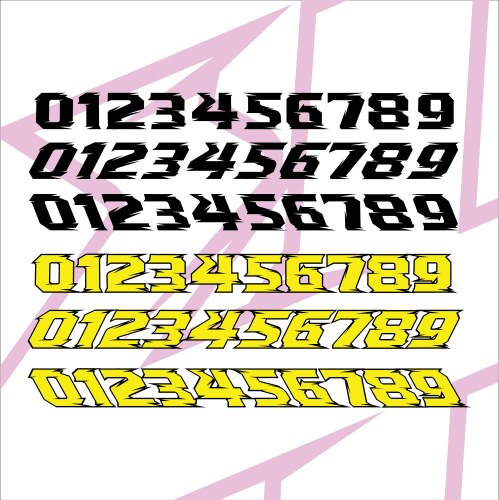 Racing sports numbers Royalty Free Vector Image