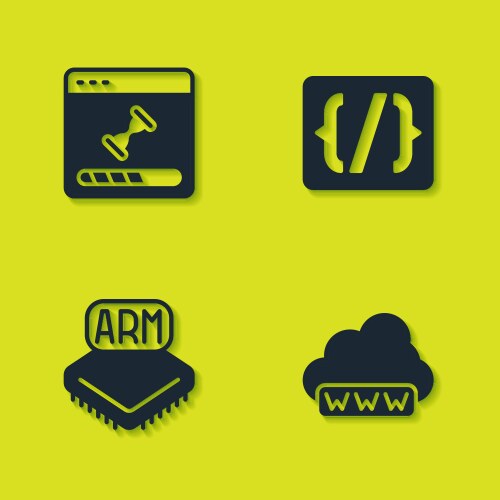 Set loading data window web development vector image
