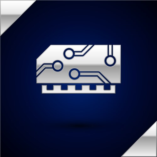 Silver ram random access memory icon isolated vektorbild